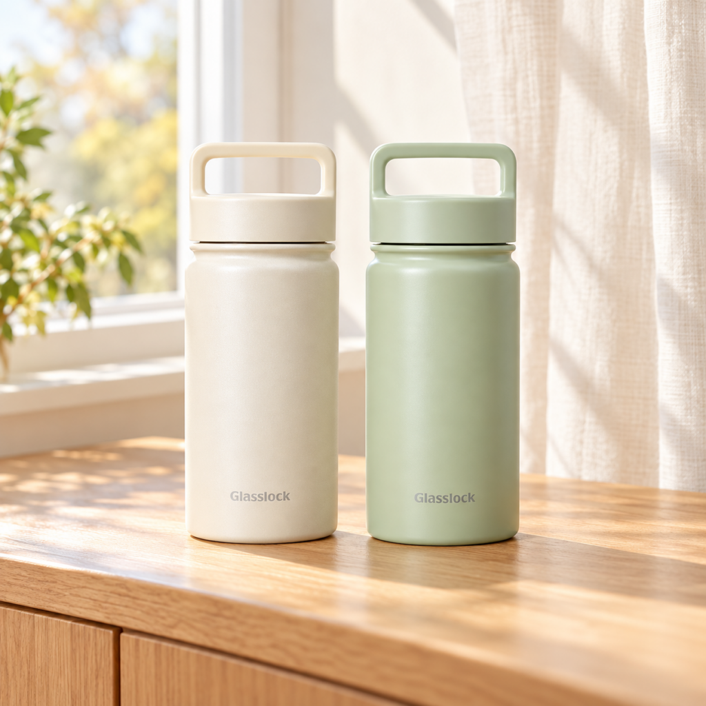 글라스락 스포티 핸들 텀블러 350mL 2개 세트｜휴대성·장단점·구매후기 정리, 초등학생 학교 물통으로 괜찮을까? 제품 이미지